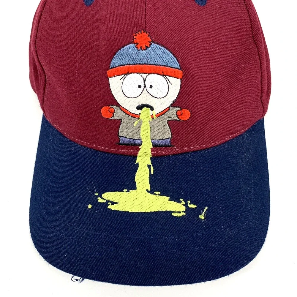 VTG 1998 South Park Stan Marsh Puking Dad Hat Comedy Central Embroidered 90s‎
